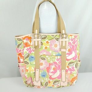 Fossil Big Canvas Multi Floral Boho Bag Purse